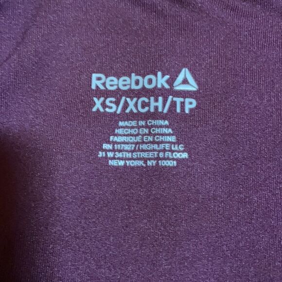 NWOT Reebok Burgundy Leggings, gym pants, yoga exercise clothes - Picture 5 of 7